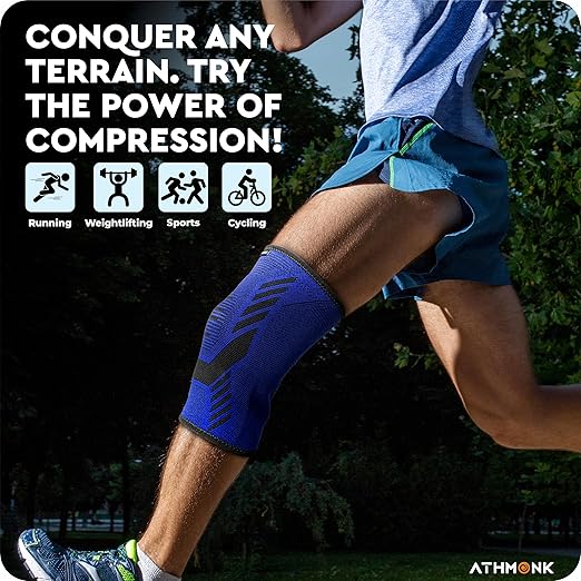 Athmonk 3D Knit Compression Knee Caps For Women & Men